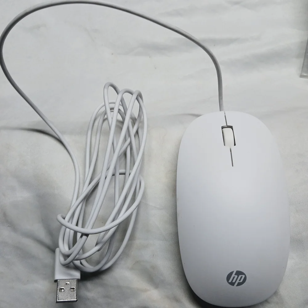HP wired mouse, potentially model number M54852-001 or HSA-D004K.